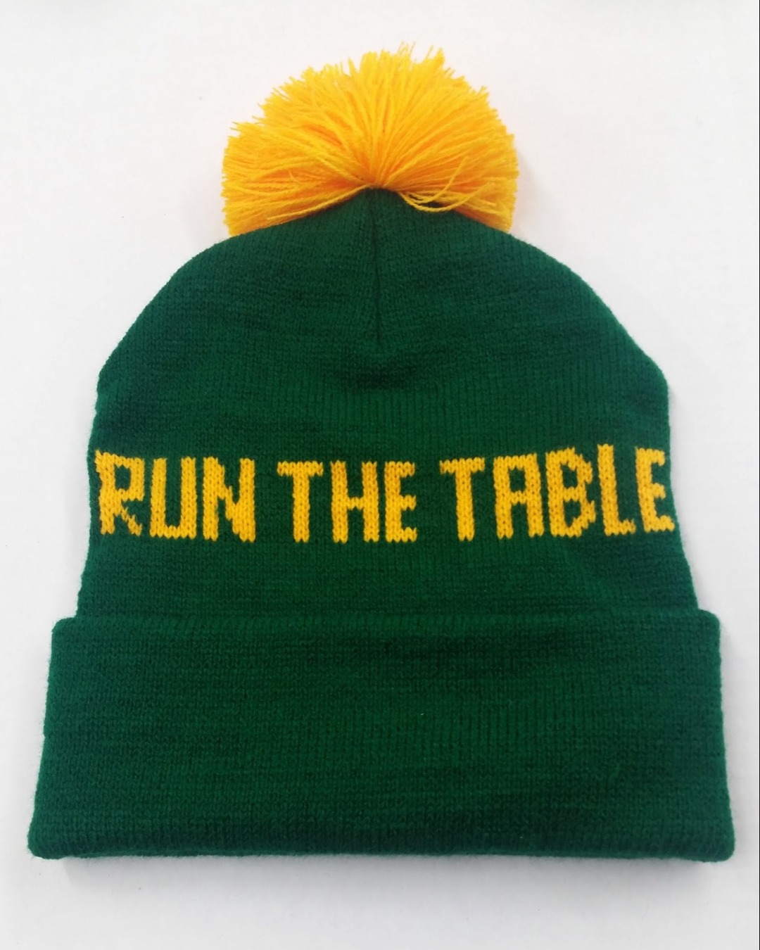 A custom knit hat made by Wisconsin Knitwear